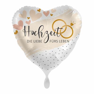 Folienballon - Hochzeit - Die Liebe fürs Leben, 43 cm