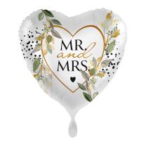 Folienballon - Hochzeit - Mr. & Mrs. Blätter, 43 cm