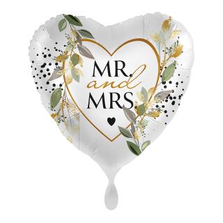 Folienballon - Hochzeit - Mr. & Mrs. Blätter, 43 cm