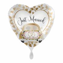 Folienballon - Hochzeit - Just Married Auto Gold, 43 cm