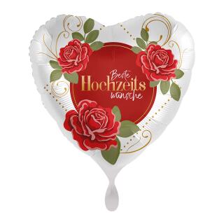 Folienballon XXL - Hochzeit - Hochzeitswünsche Rosen, 71 cm