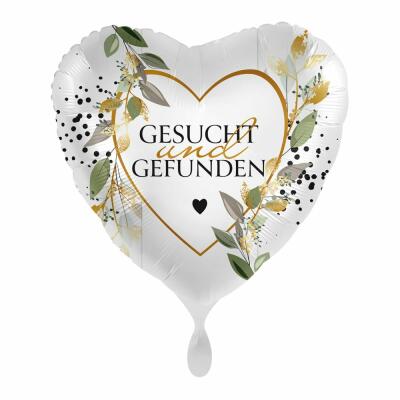 Folienballon - Hochzeit - gesucht und gefunden, 43 cm