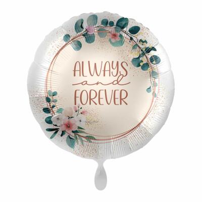 Folienballon - Hochzeit - always and forever, 43 cm