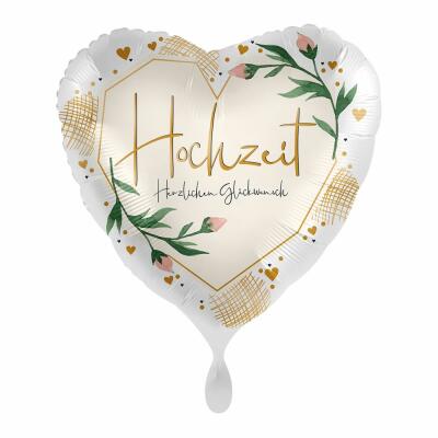 Folienballon - Hochzeit - Herzlichen Glückwunsch, 43 cm