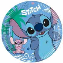 Pappteller Stitch & Angel 20 cm, 8 Stück