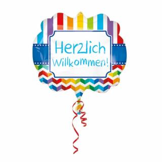 Folienballon SuperShape Herzlich Willkommen,  63 x 55 cm