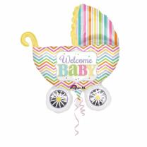 Folienballon SuperShape Kinderwagen Welcome Baby,  78 x...