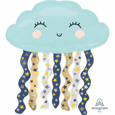 Folienballon SuperShape Baby Geburt Wolke,  76 x 45 cm
