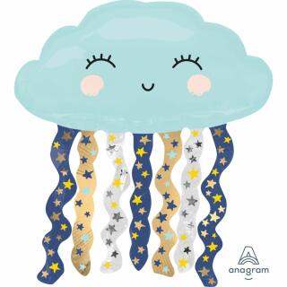 Folienballon SuperShape Baby Geburt Wolke,  76 x 45 cm