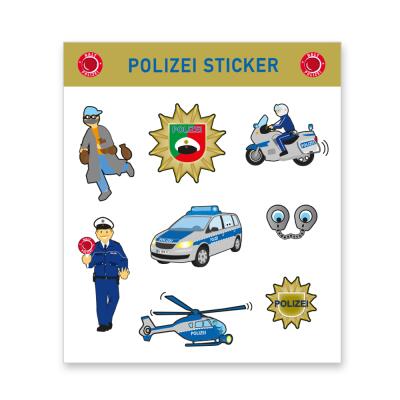 8-teiliges Aufkleber-Set - Sticker - Polizei