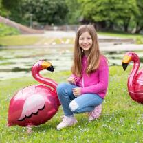 Folienballon - Walking Balloon - Flamingo, 83 x 71 cm