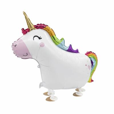 Folienballon - Walking Balloon - Einhorn, 63 x 81 cm