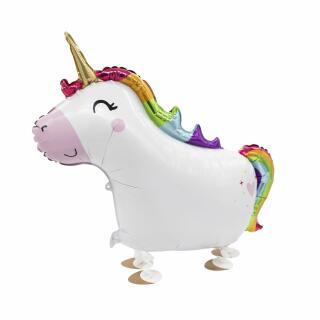 Folienballon - Walking Balloon - Einhorn, 63 x 81 cm