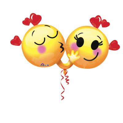 Folienballon SuperShape verliebte Gesichter,  91 x 53 cm
