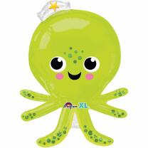 Folienballon SuperShape Ozean lustiger Oktopus,  63 x 86 cm