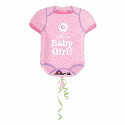 Folienballon SuperShape Baby Geburt Mädchen pink,  55 x 60 cm