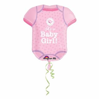 Folienballon SuperShape Baby Geburt Mädchen pink,  55 x 60 cm