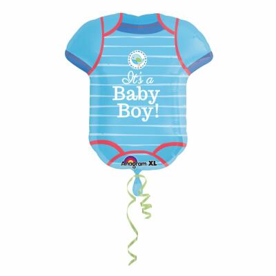 Folienballon SuperShape Baby Geburt Junge blau,  55 x 60 cm