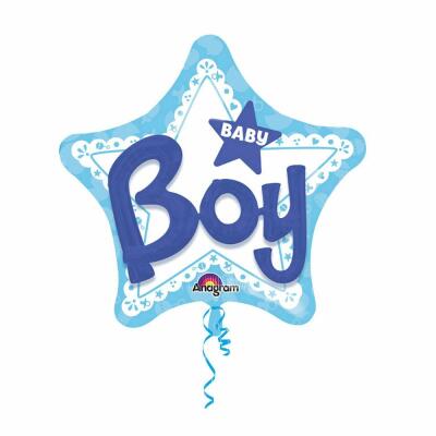 Folienballon Multi Ballon mit 3D Effekt - Baby Boy,  81 x 81 cm