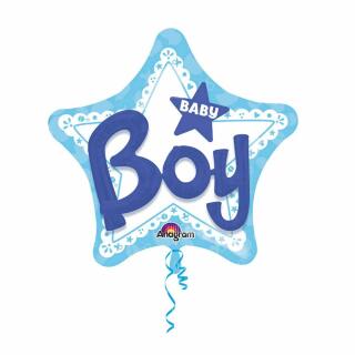 Folienballon Multi Ballon mit 3D Effekt - Baby Boy,  81 x 81 cm