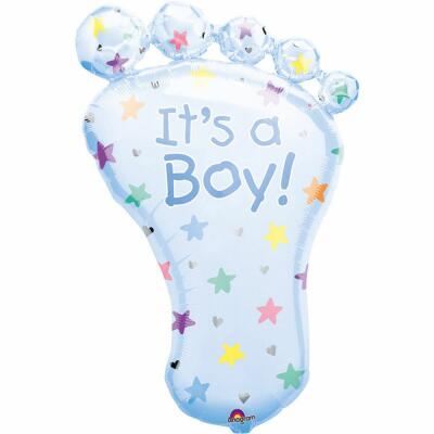 Folienballon SuperShape Babyfuß Its a boy,  58 x 82 cm