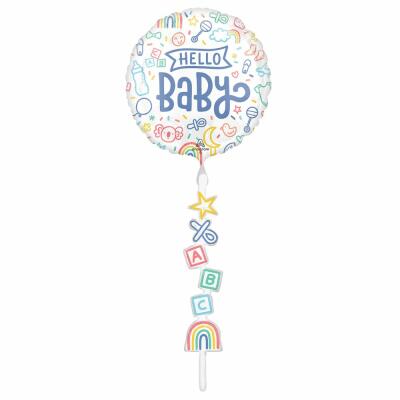 Folienballon AirWalker Hello Baby,  60 x 170 cm