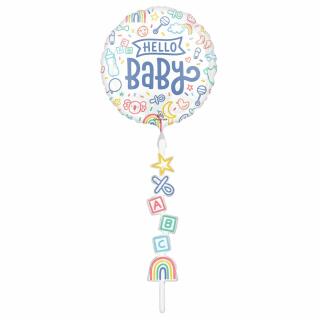 Folienballon AirWalker Hello Baby,  60 x 170 cm