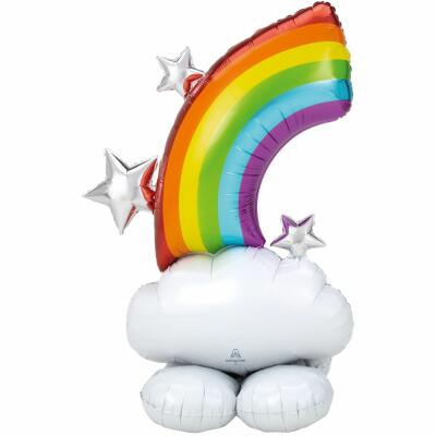Folienballon AirLoonz - Wolke mit Regenbogen - 91 x 132 cm