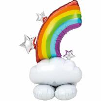 Folienballon AirLoonz - Wolke mit Regenbogen - 91 x 132 cm