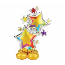 Folienballon AirLoonz - Sterne bunt - 86 x 149 cm