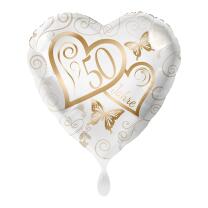 Folienballon - goldene Hochzeit - 50 Jahre, 43 cm