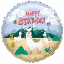 Folienballon Lama Happy Birthday  45 cm