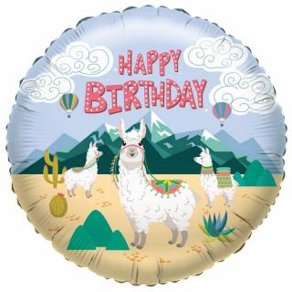 Folienballon Lama Happy Birthday  45 cm
