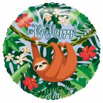 Folienballon Faultier - Be Happy 45 cm