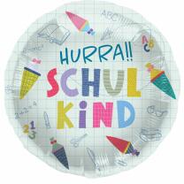 Folienballon - Hurra Schulkind, 43 cm