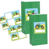 Bauernhof - Traktor - Partytüten + Namensaufkleber,...