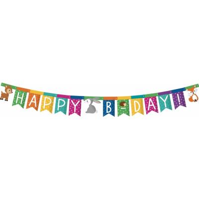 Girlande Waldtiere Happy B-Day - 2 m