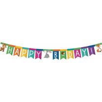 Girlande Waldtiere Happy B-Day - 2 m