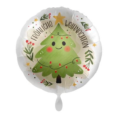 Folienballon - Fröhliche Weihnachten - Tannenbaum, 43 cm