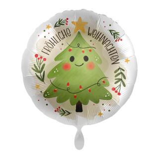Folienballon - Fröhliche Weihnachten - Tannenbaum, 43 cm