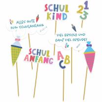Schulanfang Party Picker - Muffinpicker, 8 Stück
