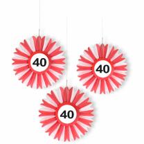 40. Geburtstag Wabenfächer Hängedeko mit...