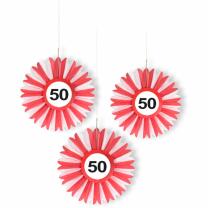 50. Geburtstag Wabenfächer Hängedeko mit...