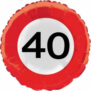 Folienballon 40. Geburtstag, 43 cm