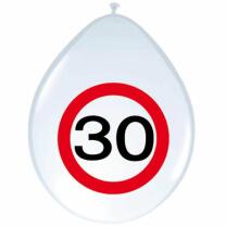 30. Geburtstag Luftballons Verkehrsschild - 8 Stück
