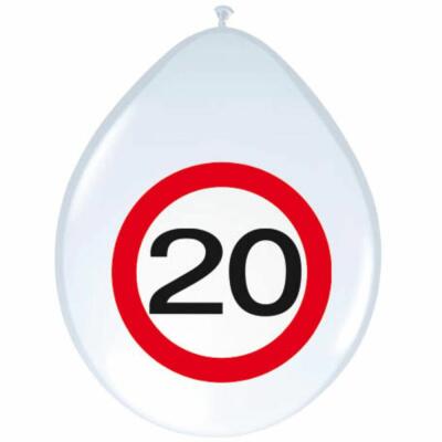 20. Geburtstag Luftballons Verkehrsschild - 8 Stück