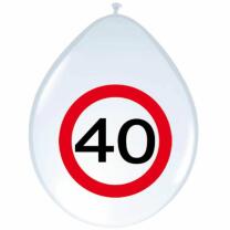 40. Geburtstag Luftballons Verkehrsschild - 8 Stück