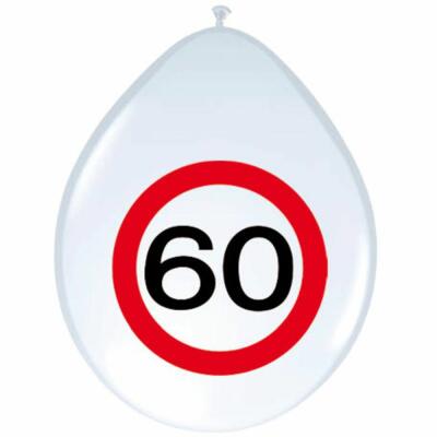 60. Geburtstag Luftballons Verkehrsschild - 8 Stück