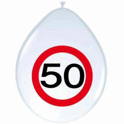 50. Geburtstag Luftballons Verkehrsschild - 8 Stück