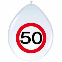 50. Geburtstag Luftballons Verkehrsschild - 8 Stück